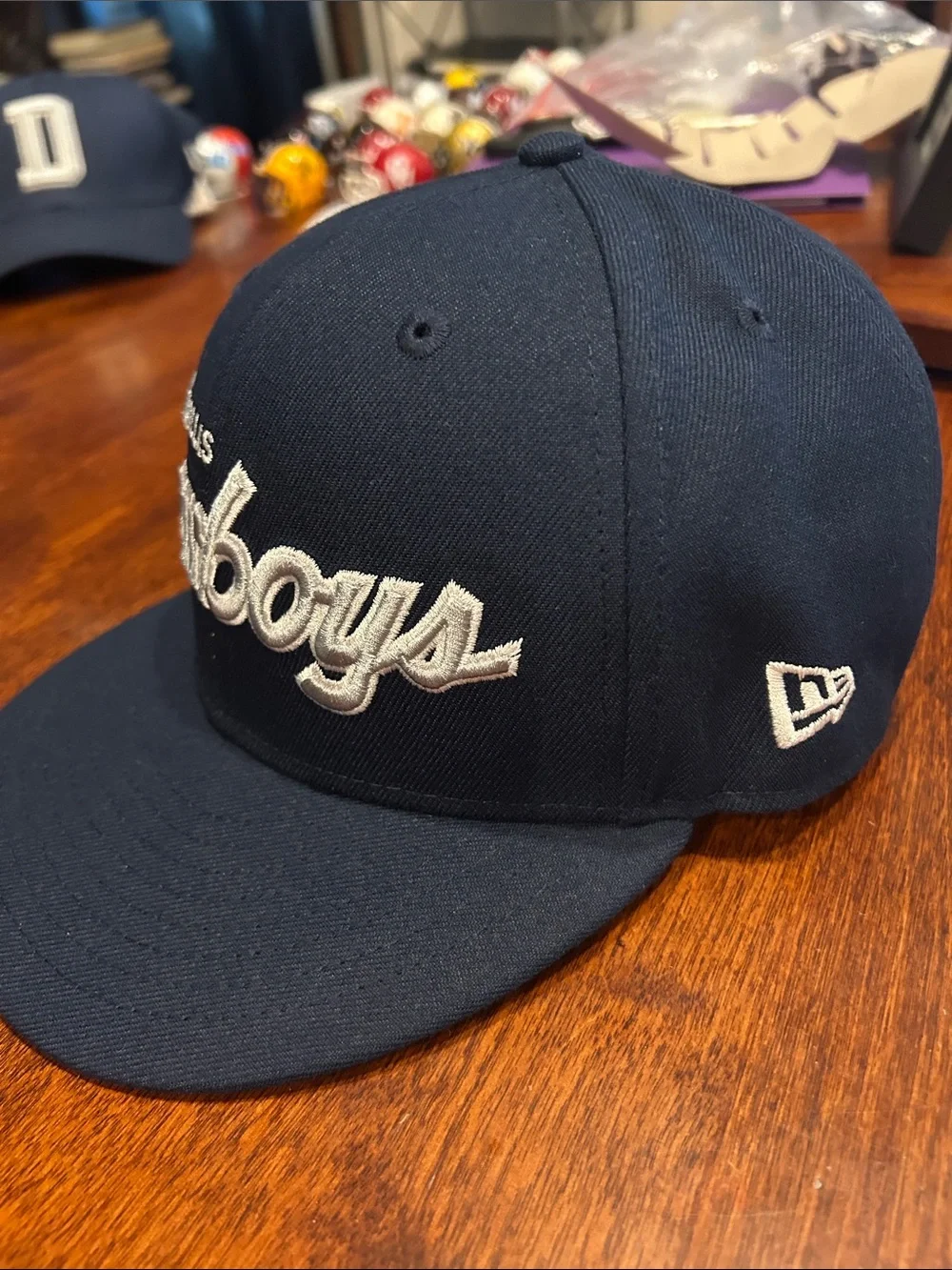 Dallas CowboysNew Era 9Fifty Navy Script Snapback Hat O/S Brand New Without Tags